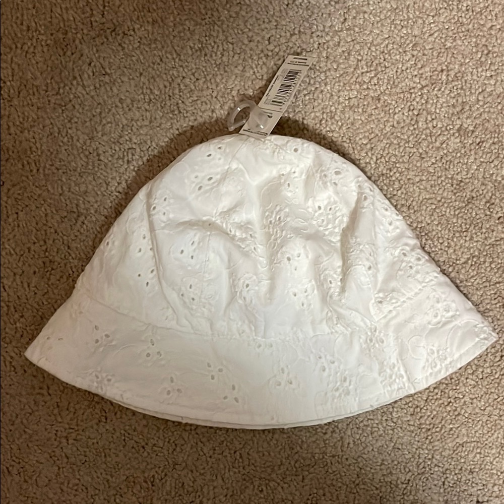 Elegant White Kids Eyelet Hat